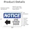 Signmission Use Other Door (Left Arrow) Sign With Symbol, 10 in W x Rectangle, Vinyl Decal OS-2PACK-NS-D-710-L-18803 - alternate 3